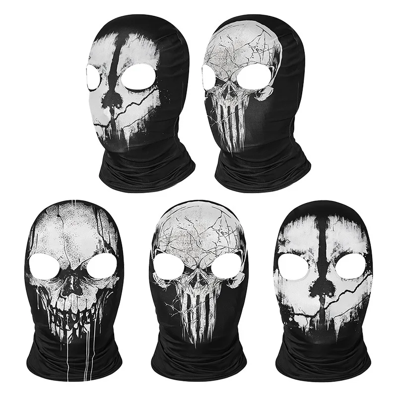 

Halloween Skull Men Balaclava Cosplay CS Mask Ghost Full Face Cover Bike Motorcycle Helmet Hood Cycling Headgear Outdoor Hat Cap