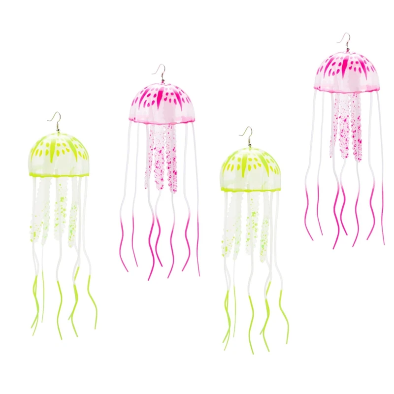 

2 Pairs Of Holiday Jellyfish Earrings Fringe Textured Statement Earrings Glow In The Dark Party