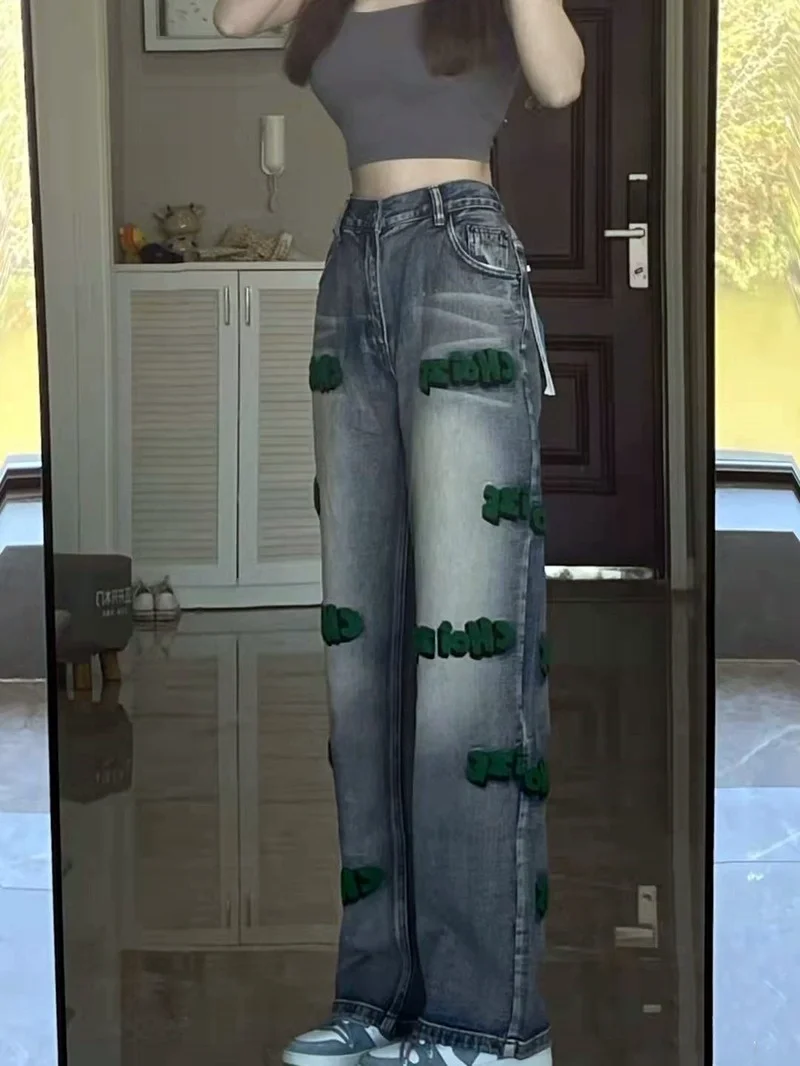 

Джинсы женские с принтом «пейсли» и высокой талией