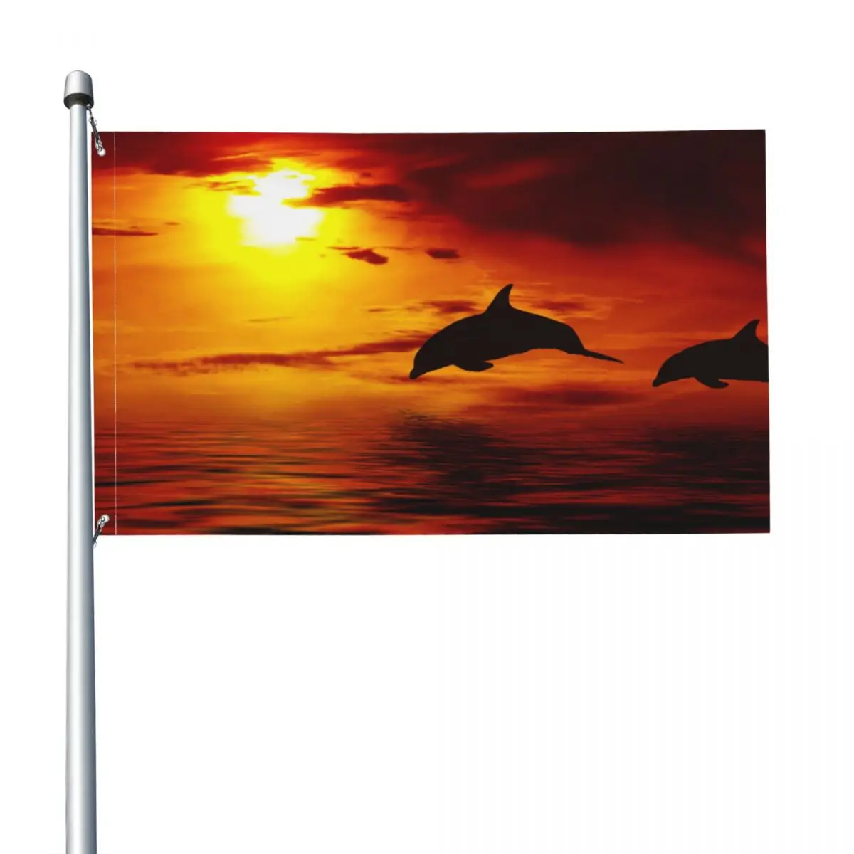 

Флаг для сада, баннеры в виде дельфина с морским и морским животным, прочные полиэфирные летающие флаги 3 Х5 футов для украшения помещений и у...