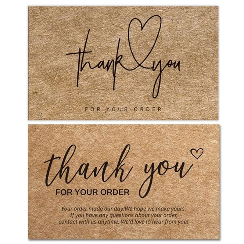 

30pcs/lot Thank You For Your Order Kraft Paper Card 9*5.4 cm Greeting Tags for Small Business Sale Decoration Tag Gift Cards