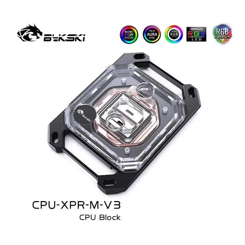 Фото Блок процессора Bykski для INTEL LGA115X 1200 1700 2011/AMD Ryzen 3/5/7 X470 X570, радиатор водяного охлаждения CPU-XPR-I-V3/CPU-XPR-M-V3 №5