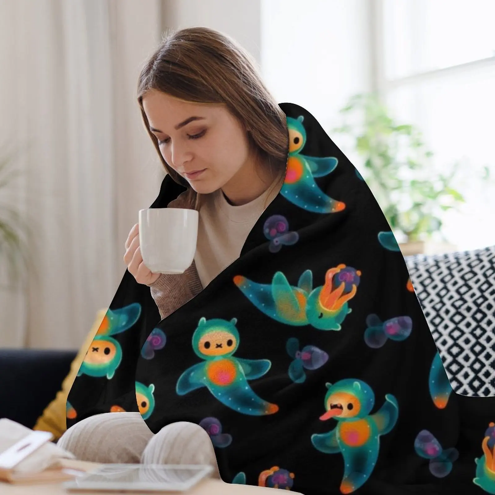 Морской ангел и морская бабочка Плед Волосы на зиму Большие одеяла для детских