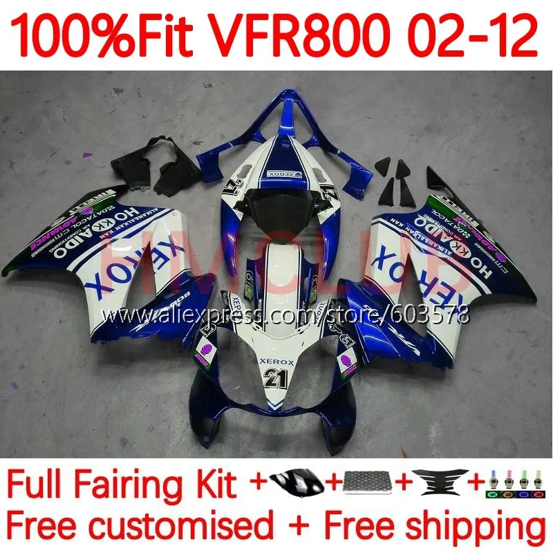 

Комплект перехвата для HONDA VFR800 VFR 800 RR CC VFR800RR 02 03 04 05 06 07 2008 2009 2010 2011 2012 обтекатель 121No.174 синий глянцевый