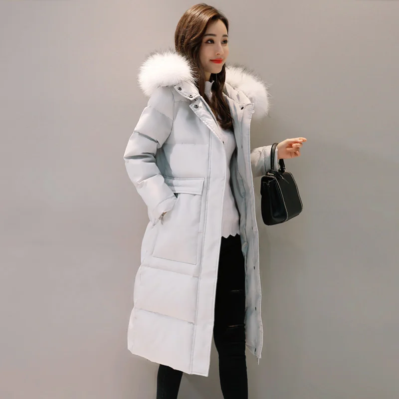

Aoottii Winter Duck Down Jacket Women Long Thick Down Coat Female Large Fur Hooded Warm Clothes Ladies Fashion Jackets 31044