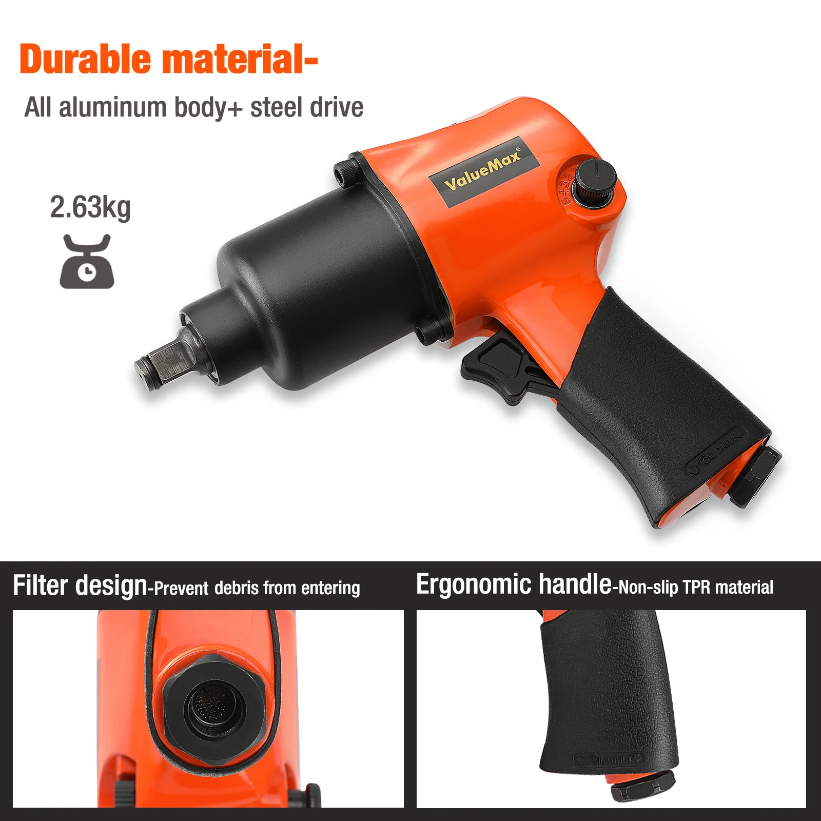 ValueMax Drive Air Impact Wrench Pneumatic Tools Professional Auto Car Repairing Tool Tire Removal Spanners |