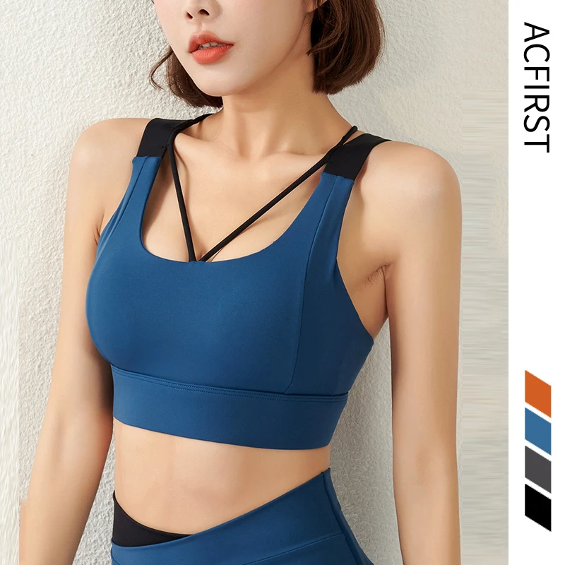 

Новые женские бюстгальтеры AcFirst, дышащие, сексуальные, с наполнителем на спине, спортивные, для йоги, атлетики, спортзала, бега, фитнес, трени...