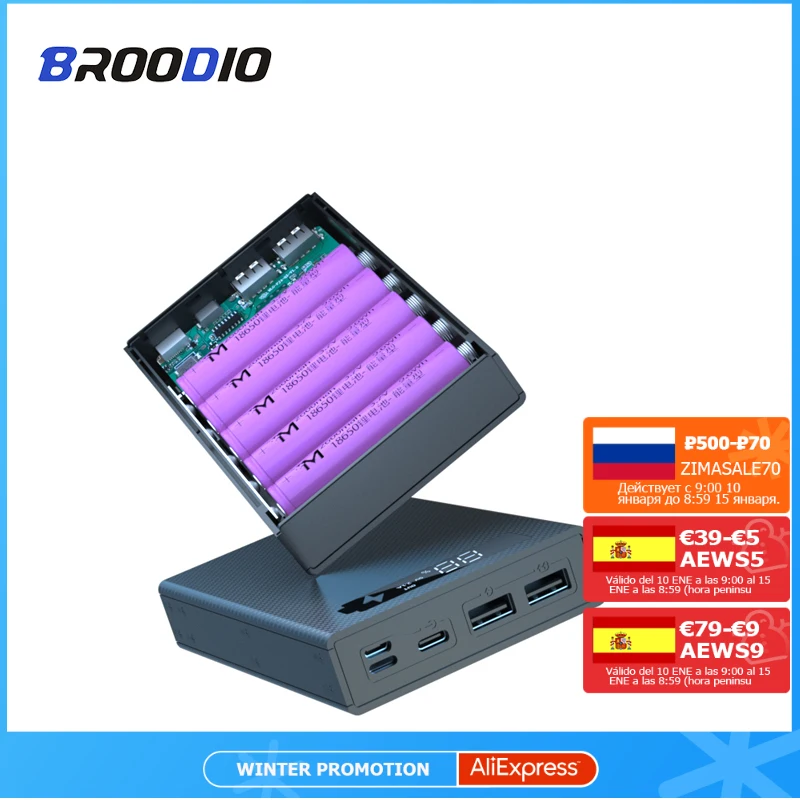 

5*18650 Power Bank Case DIY 3.0 Shell Support Quick Wireless Charger QC3 Output Fast Charge 18650 Battery Holder Charging Boxs