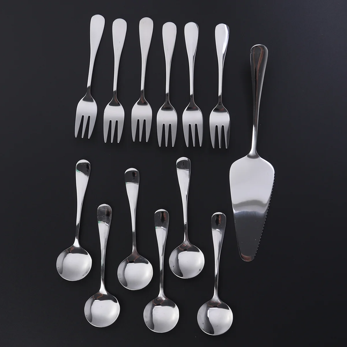 

13Pcs Stainless Steel Flatware Cutlery Set Western Tableware Include Fork Spoon Cake