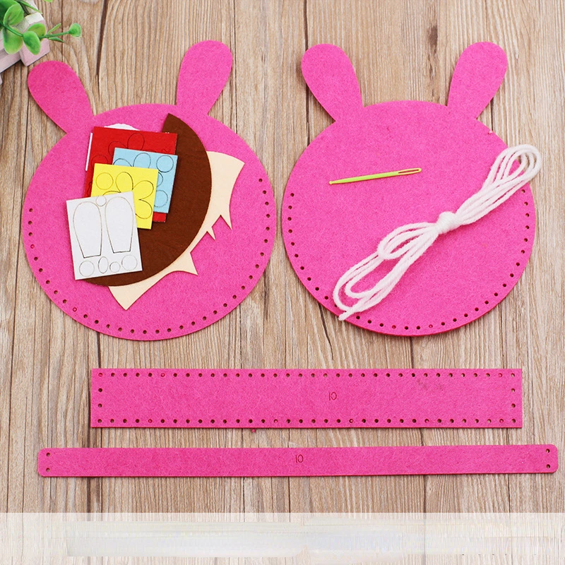 Non-Woven Fabric DIY Handbag Kids Craft Toy Mini Bag Non-woven Cloth Colorful Handmade Bag Cartoon Animal Children Handbags 2