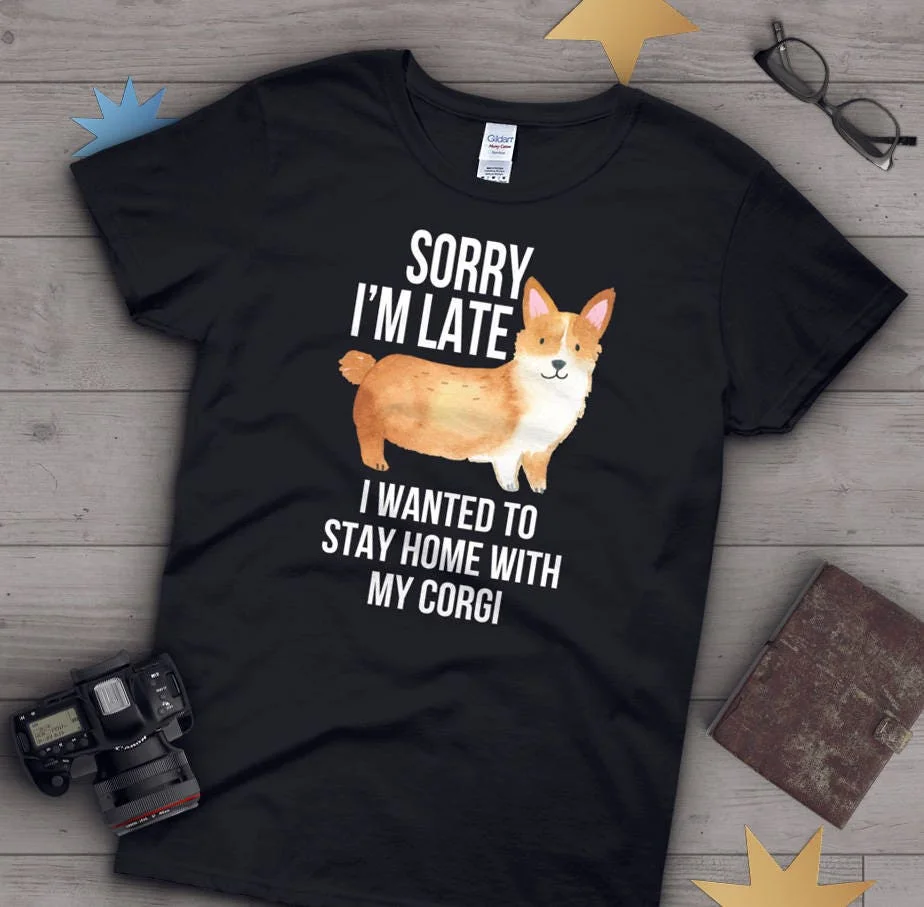 Corgi T Shirt Funny Dog Lover Cute Pembroke Pet Tops Cardigan