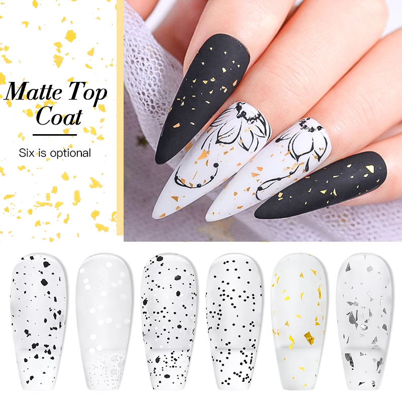 

Mtssii Matte Eggshell Top Coat Function Gel Soak Off UV LED Hybrid GlitterGlitter Aluminum Foil Top Coat For Any Base Colors Gel