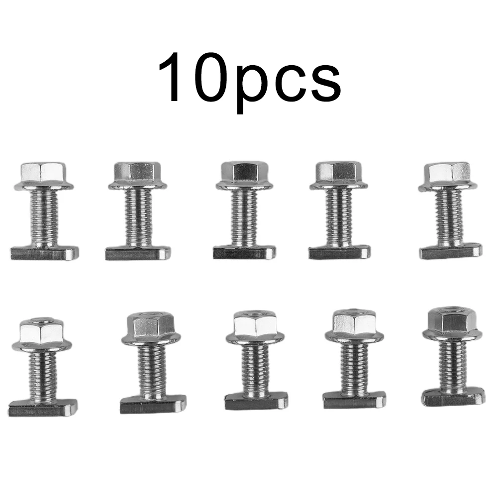 

10pcs T Type Screw And Flange Nut Set 304 Stainless Steel Hammer Head Screws With Matching Flange Nuts M10 Power Tool Access