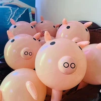 5pcs net red inflatable pig head stick piggy balloon piglet inflatable stall hot sale decompression inflatable piglet