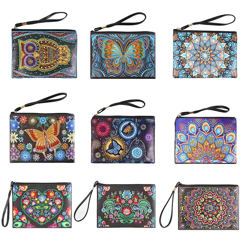 

DIY Diamond Painting Handbag Special Shaped Cosmetic Storage Bag Wristlet Bags Diamond Painting Women Wallet Purse Craft Gift