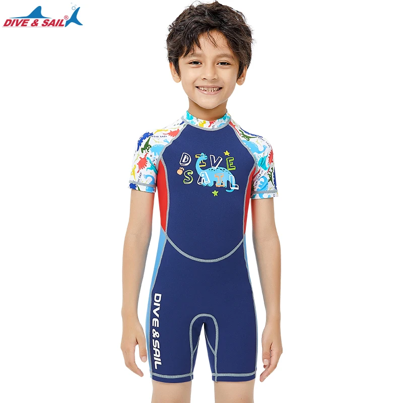 

Kids Wetsuit Shorty Boy Girls 2mm Neoprene 0.5mm Lycra One Piece Thermal Swimsuit Warm Short Sleeve Swimsuit UPF50+Toddler Child