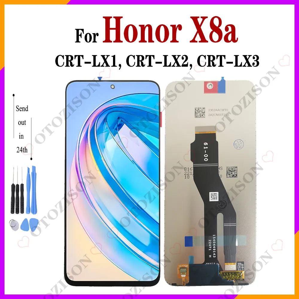 Дисплей для Honor X8a CRT-LX1 CRT-LX2 CRT-LX3 с диагональю 6 7 дюйма ЖК-дисплей сенсорным