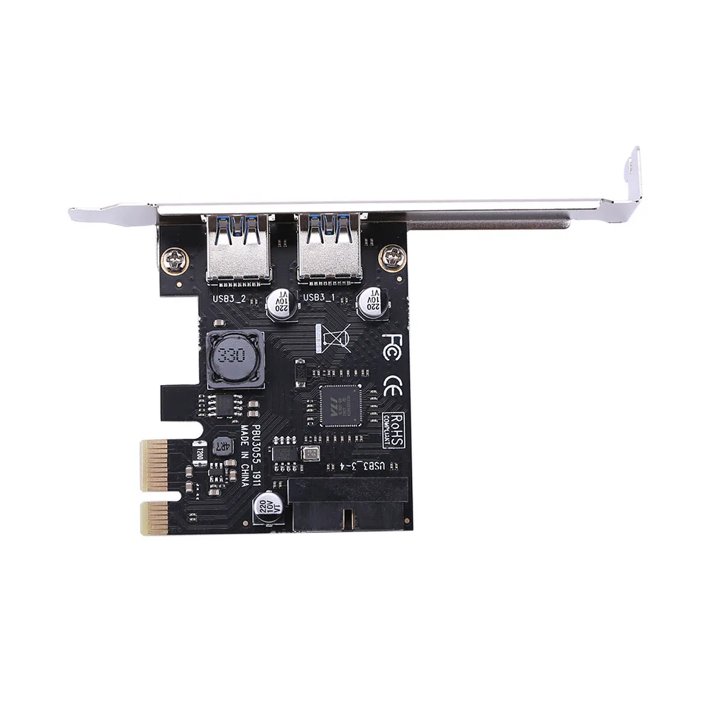 2-портовая карта расширения USB 3.0 PCI-e x1 Адаптер PCI Express для настольного компьютера