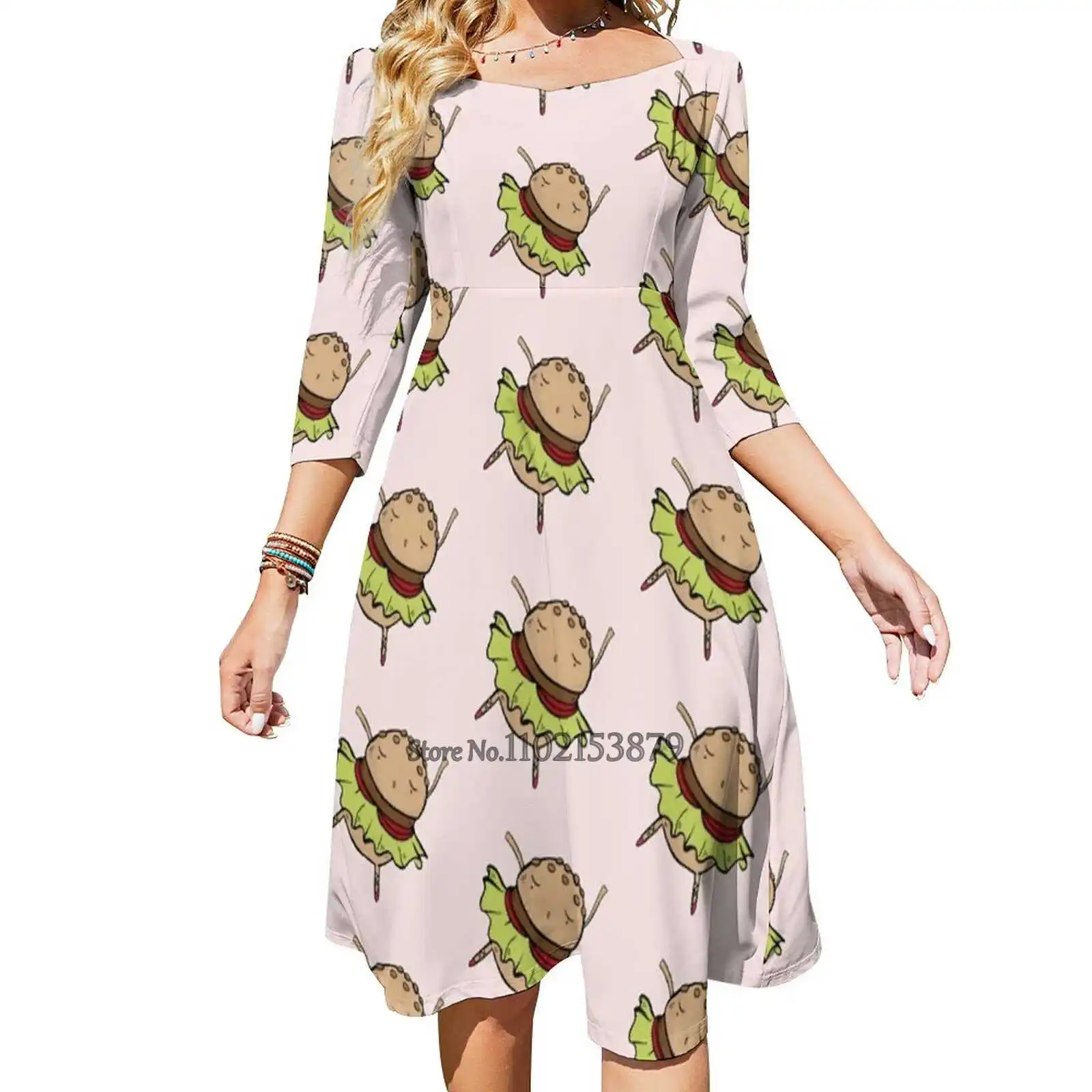 

Платье миди с открытой спиной и квадратным вырезом, на шнуровке