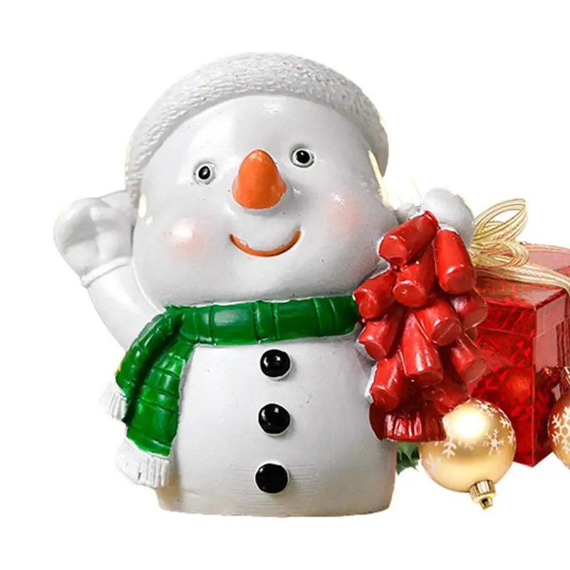 

Christmas Miniature Figurines Mini Crafts Resin Santa Claus Snowman Reindeer Ornaments Not Easy To Fade Christmas Decorations