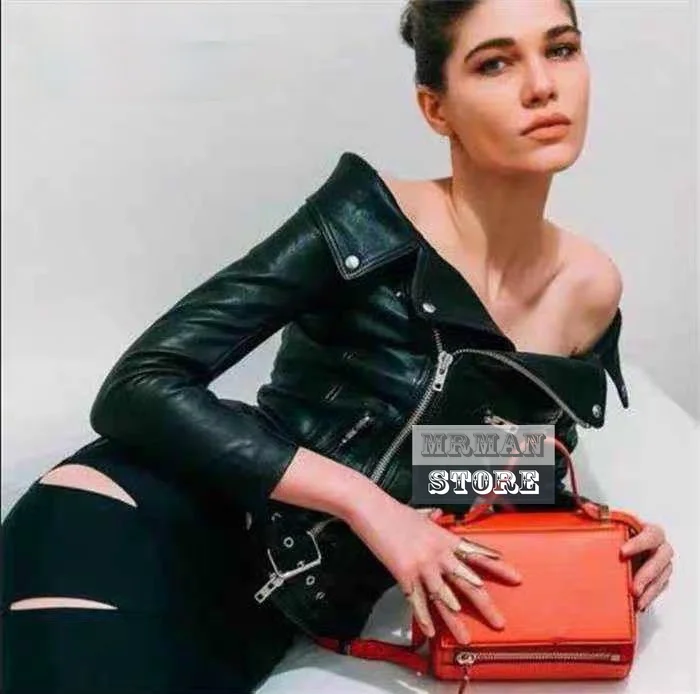 

Дизайнерская модная женская винтажная мотоциклетная куртка на молнии с открытыми плечами модная Высококачественная куртка из искусственн...