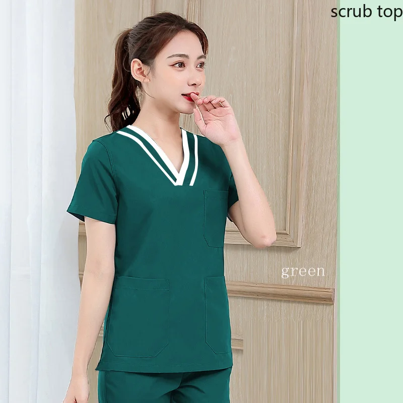 

Женская медицинская рубашка с V-образным вырезом и коротким рукавом