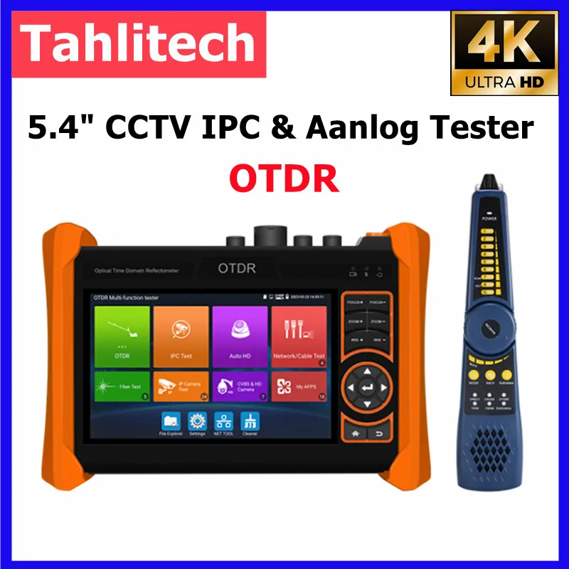 

4K CCTV IPC Tester Monitor 5.4 inch IPS touch screen Android system 1310nm/1550nm With VFL OPM LS OTDR IPC Tester Fiber tester