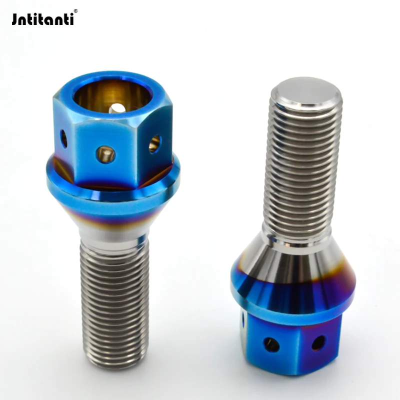 

Jntitanti Gr5 titanium hub wheel bolt cone seat M14*1.25/1.5*28-45mm with 6 holes