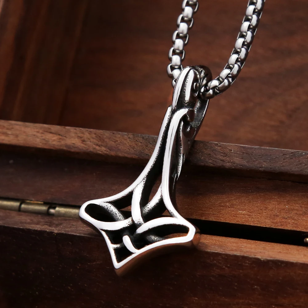 

Small Size Vintage Viking Celtic Knot Necklace Stainless Steel Nordic Crow Pendant For Men Amulet Jewelry Gifts Dropshipping