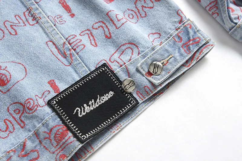 Новинка 2021 мужские бейсбольные куртки Welldone из тяжелого денима с длинными