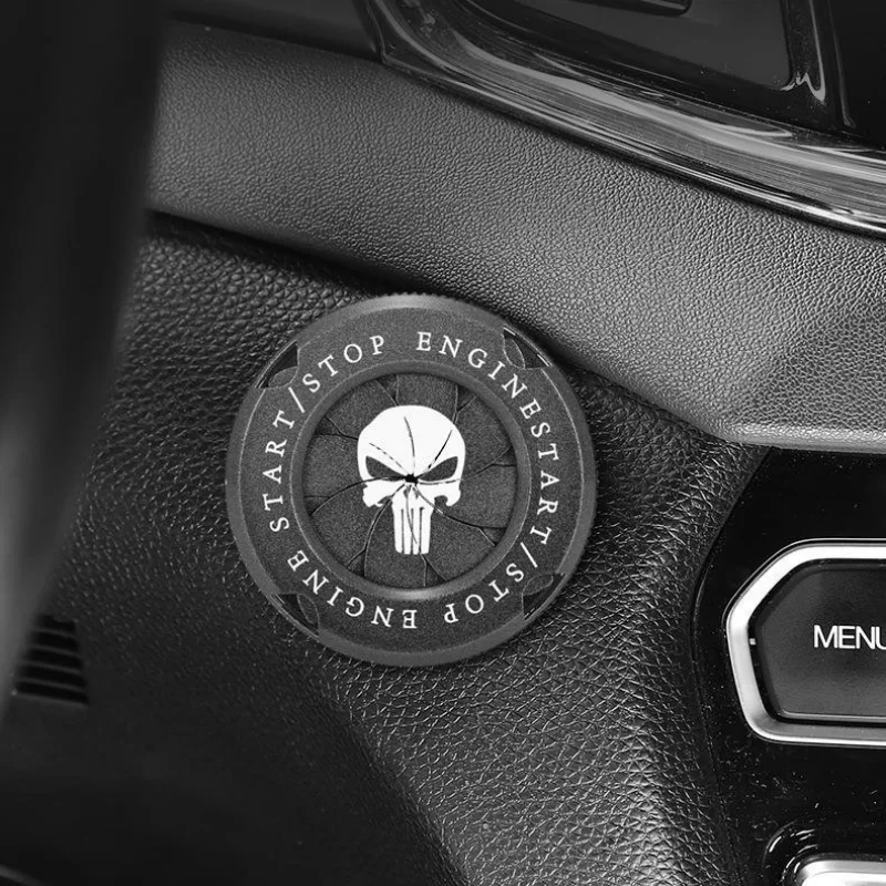 

Zinc Alloy Ignition Switch Protection Cap Engine One-key Start Button Cover Rotating Protective Cover for Most Cars Car Gadget