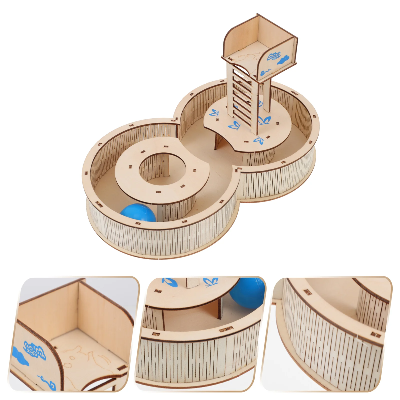 

Hamster Maze Toy Tunnel Labyrinth Pet Wooden House Toys Hideout Playground Chinchilla Exercising Climbing Mice Training Animals