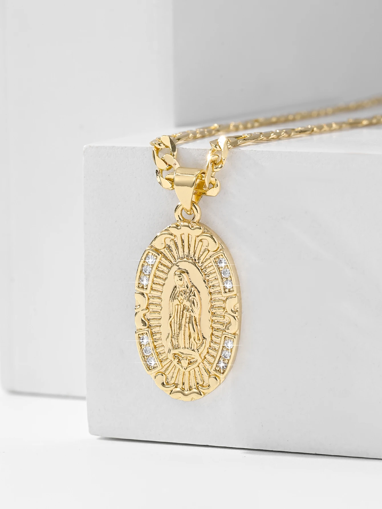 Оптовая продажа модное ожерелье премиум-класса с подвеской Девы Марии медь для