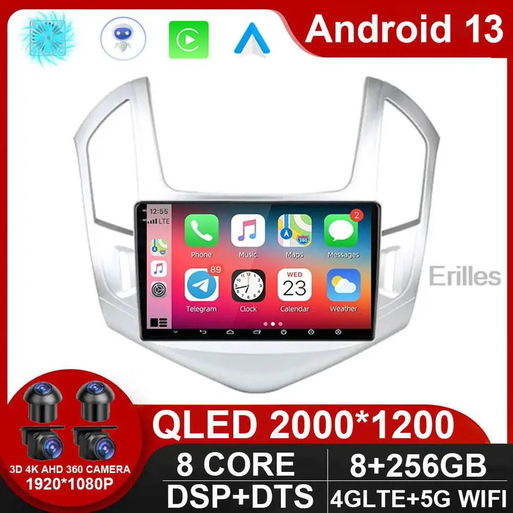 Android 13 авто для Chevrolet Cruze J300 J308 2012-2015 Автомобильный радиоприемник Мультимедийный