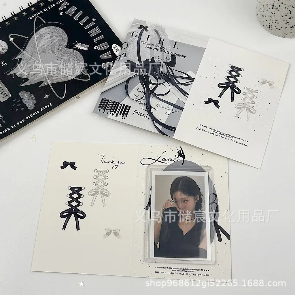 

10 шт., черные-белые складные карточки с бабочками, бумага