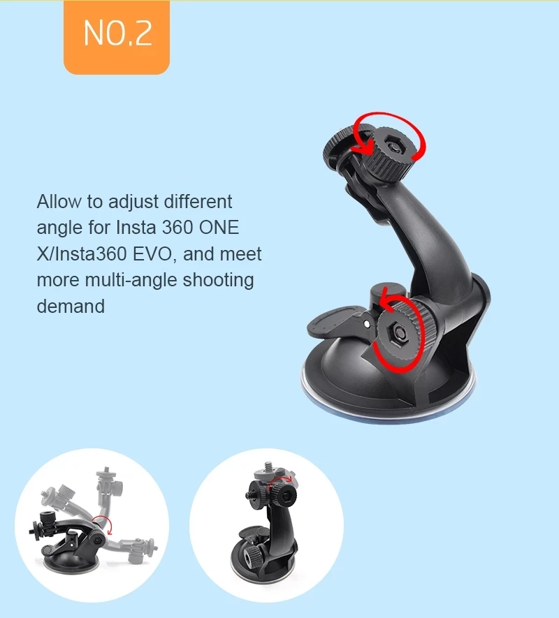 Автомобильный держатель на присоске для Insta360 One RS DJI Action 2 Gopro 10 аксессуары камеры