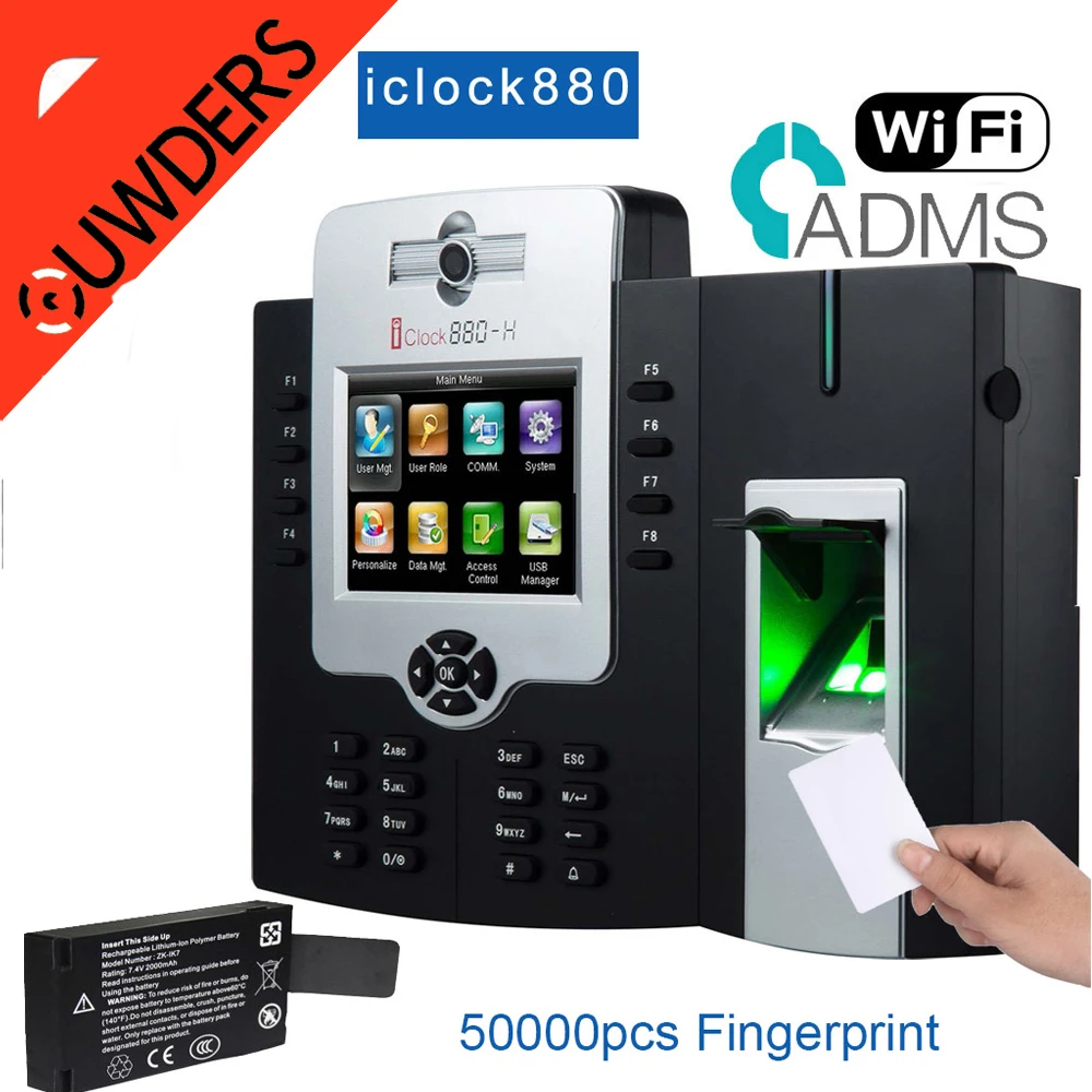 Iclock880 Wi-Fi Tcp/Ip устройство записи времени с камерой и отпечатком пальца |