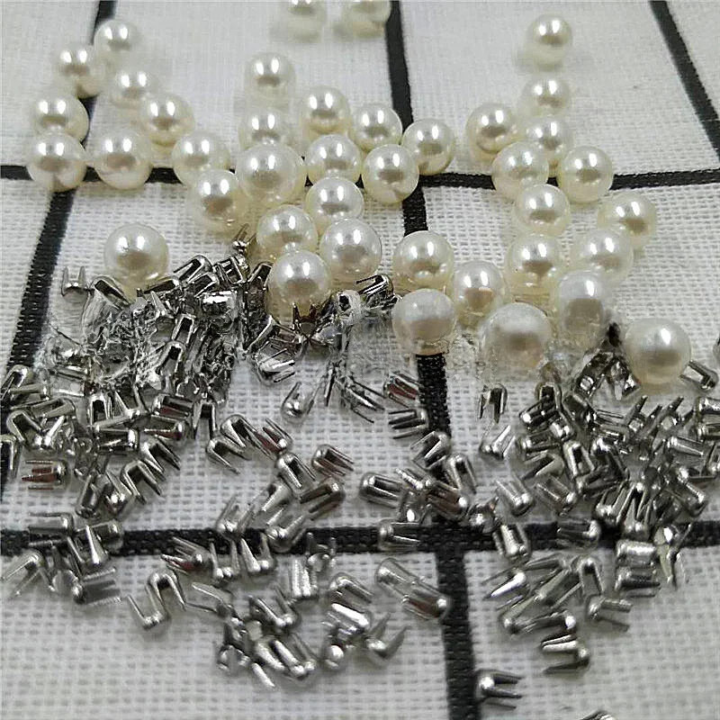 2 м 5 мм жемчужные аксессуары для одежды с четырьмя когтями без отверстий углами
