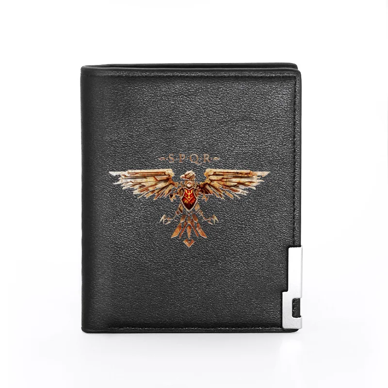 

Classic SPQR Steampunk Eagle Printing Leather Wallet Men Women Billfold Slim Credit Card/ID Holders Short Purses