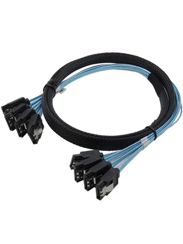 Кабель SATA-SATA 4 портов, синий