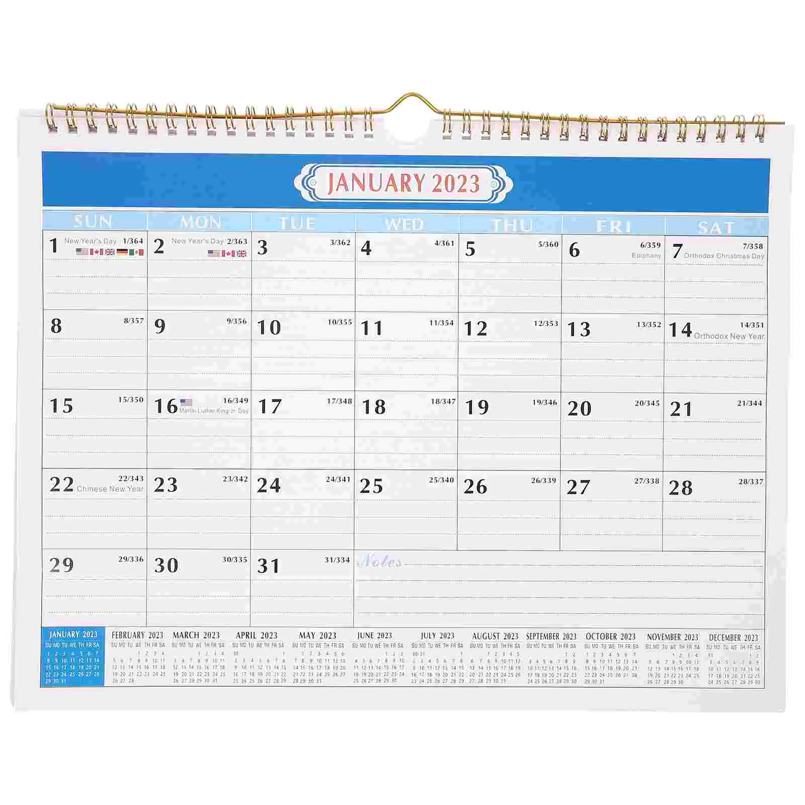 

Calendar Wall Planner Monthly Calendars Spiral Desk 2023 Hanging English 2024 Month Office Plan Daily Advent Christmas Bound