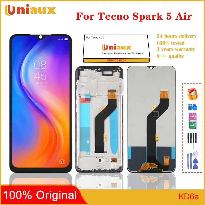 ЖК-дисплей для Tecno Spark 5 Air KD6a, 7,0 дюйма, оригинальный, детали для ремонта ЖК-дисплея Tecno KD6