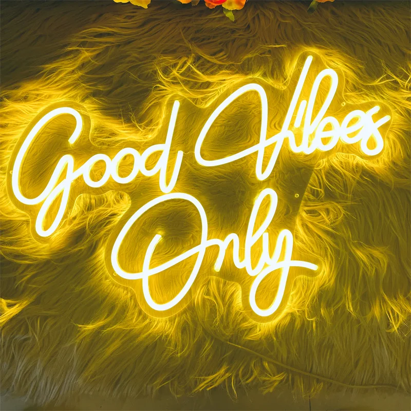 

Good Vibes Only Neon Light Sign Custom Neon Sign LED Lamp for Bedroom Living Room Wedding Party Birthday Neon Wall Decoration