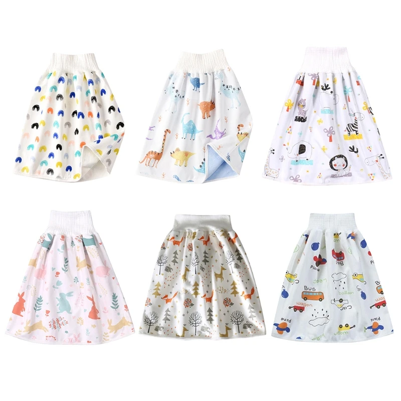 

Comfy Children Diaper Skirt Shorts 2 in 1 Anti Bed-wetting Washable Cotton Potty Training Nappy Pants Waterproof Bed Clothes for
