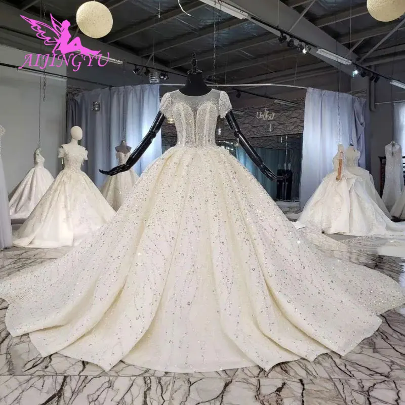 

AIJINGYU Wear For Bride Tulle Gown Bridal Stores With Long Sleeves Lace Wedding Dresses