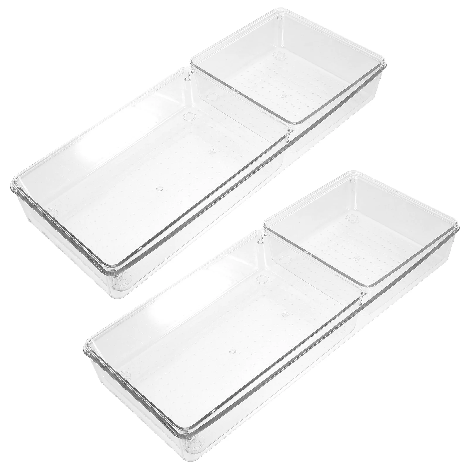 

6 Pcs Drawer Storage Box Organizers Bedroom Dresser Clear Desk Plastic Trays Tableware