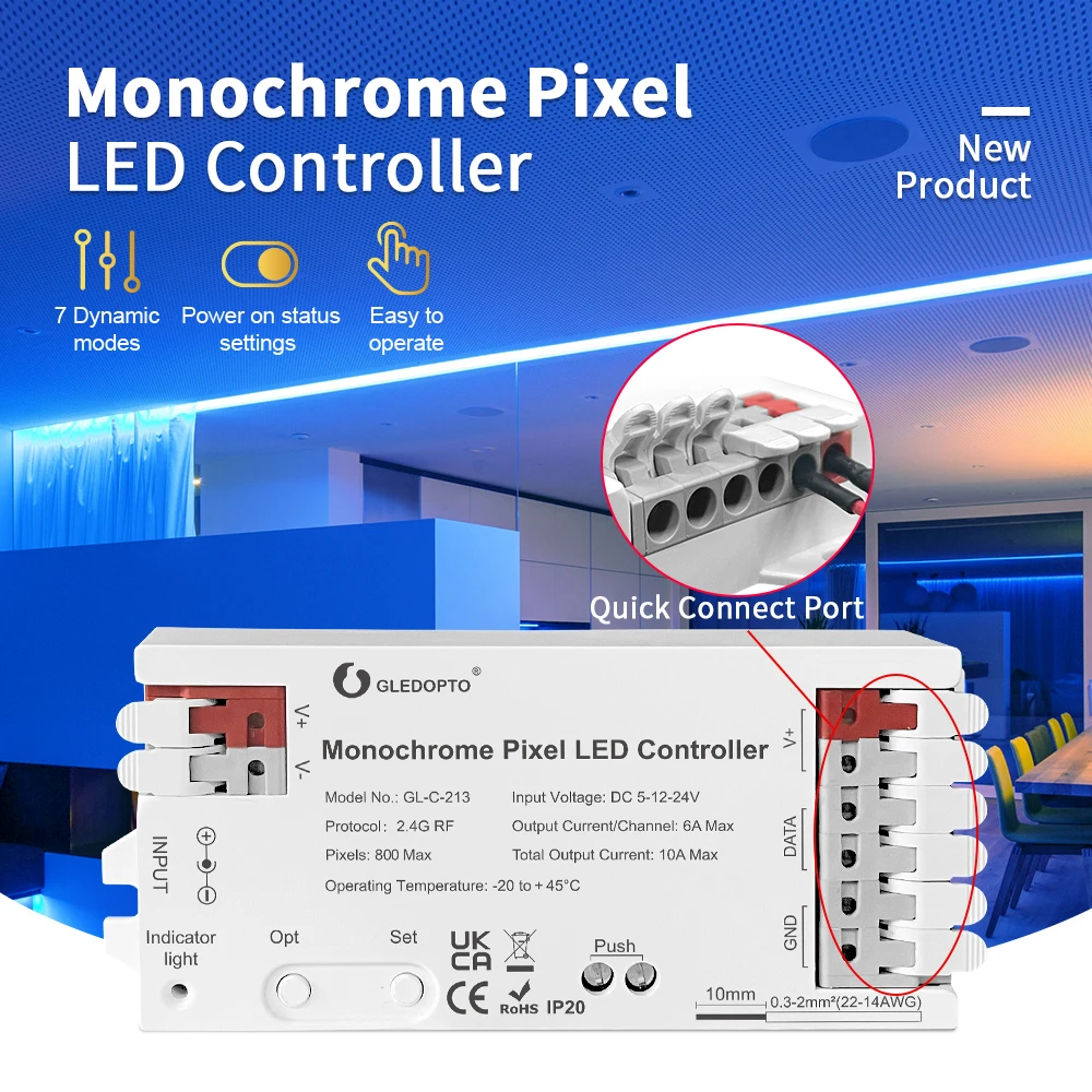 Фото 5GLEDOPTO ESP32 PWM WLED Динамический светодиодный контроллер 5 в 1 DC12-24V WIFI Управление приложениями для RGBCCT RGBW RGB CCT DM WS2811/2B/3/5 Strip №5