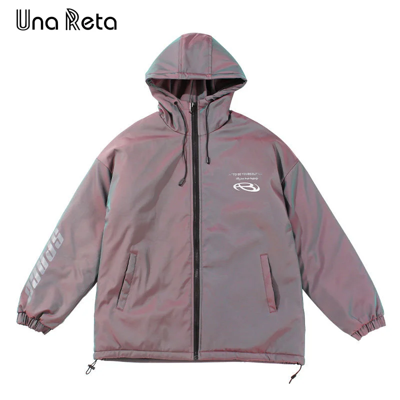 

Мужская уличная куртка-парка Una Reta, уличная куртка с капюшоном и буквенным принтом в стиле хип-хоп на осень и зиму