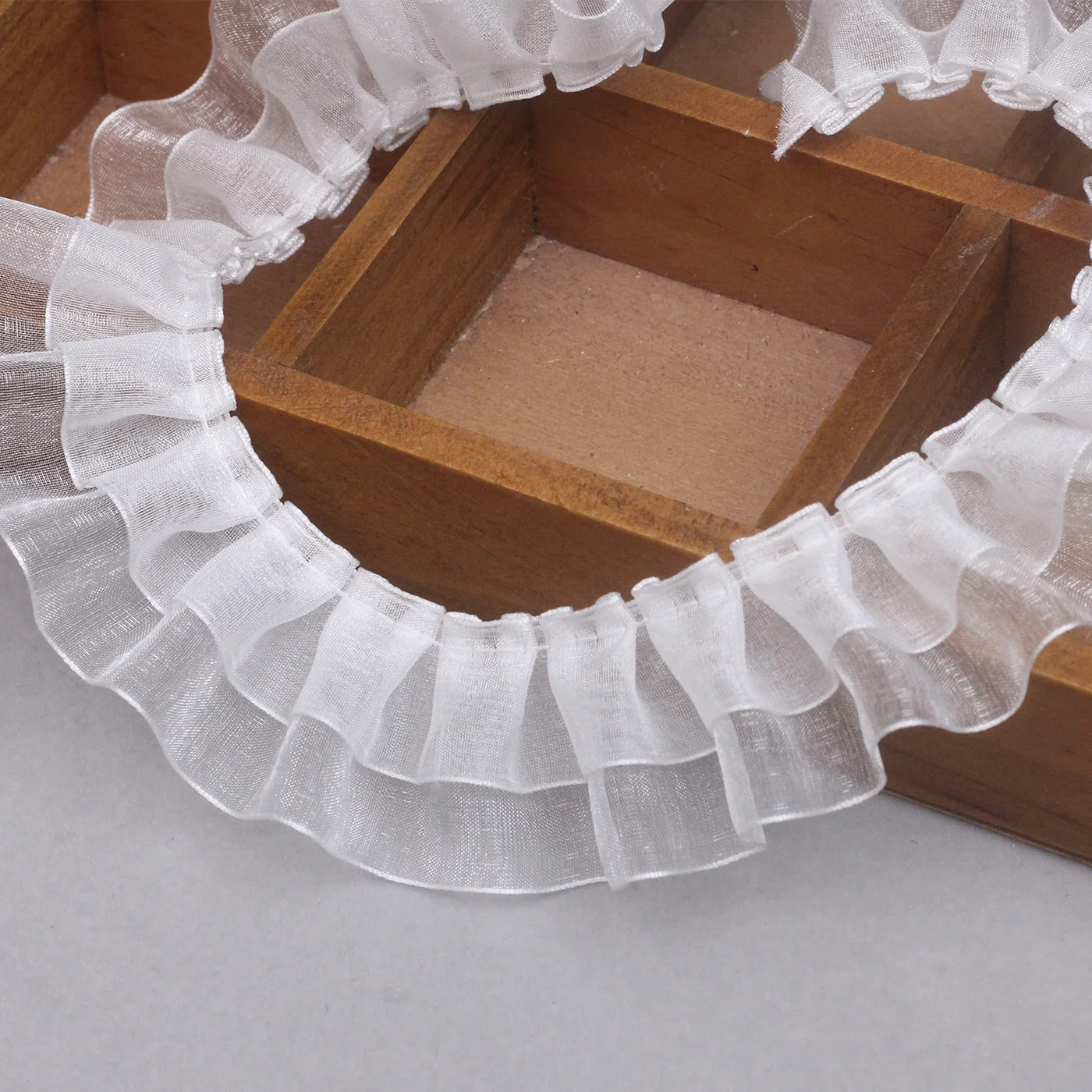 4 см двухслойная шифоновая лента из органзы плиссированное кружево с рюшами