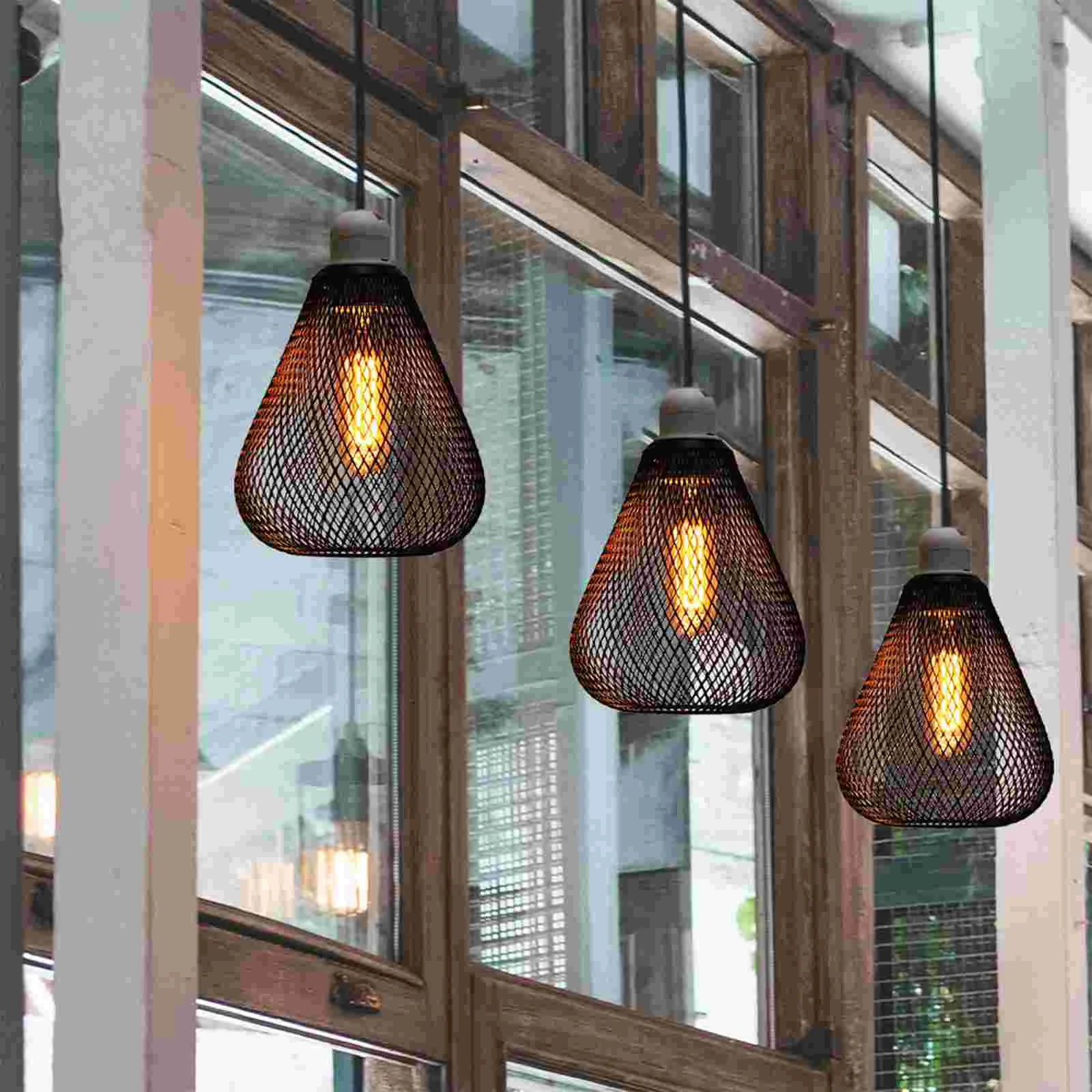 

Pendant Light Shade Hollow Out Light Bulb Cage Light Bulb Cover For Bare Bulb